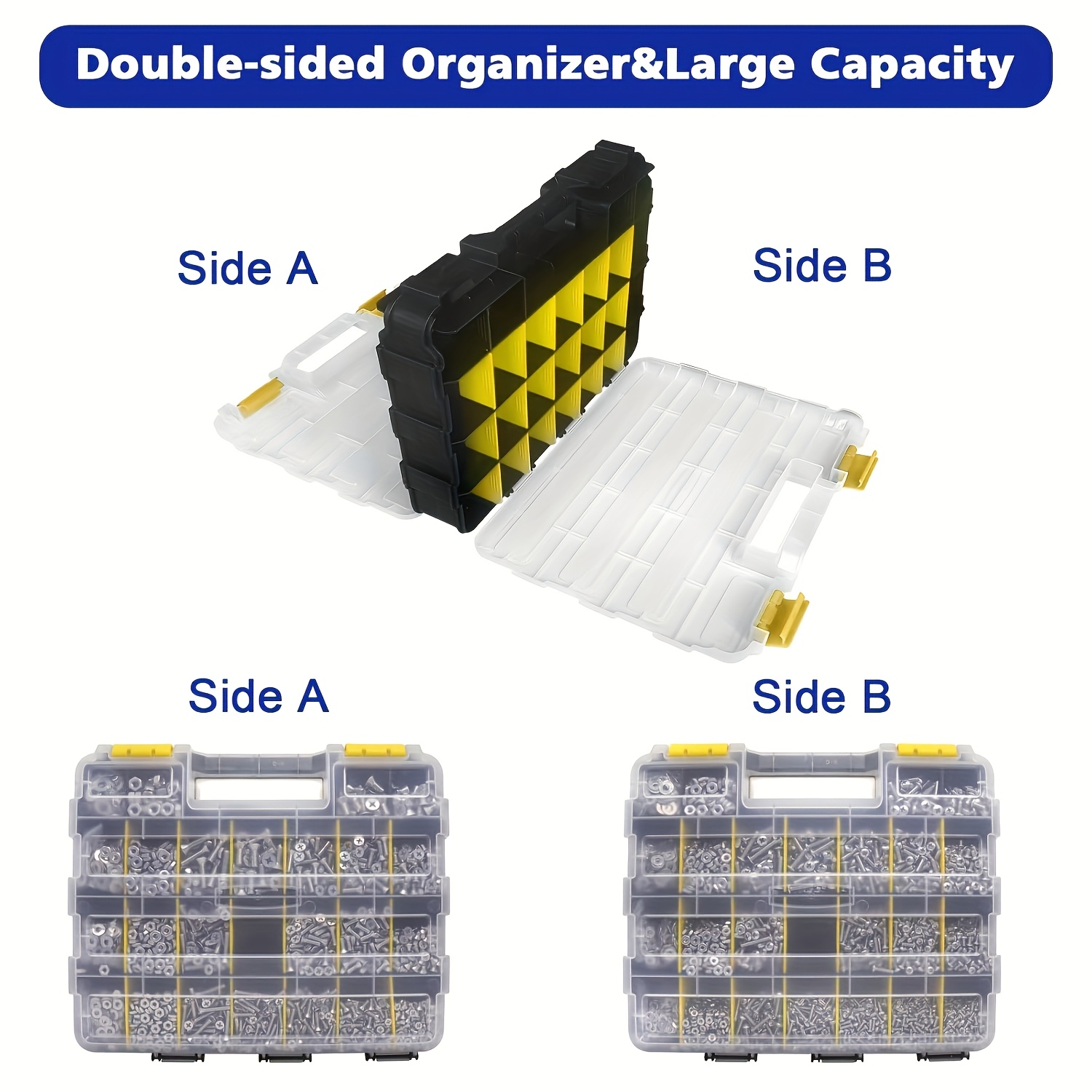Kit de 1575 Piezas de Tornillos y Tuercas, Acero Inoxidable 304 con Cabeza Phillips y Plana, Arandelas Combinadas, Duradero en Caja de Almacenamiento Doble Cara - Imagen 9