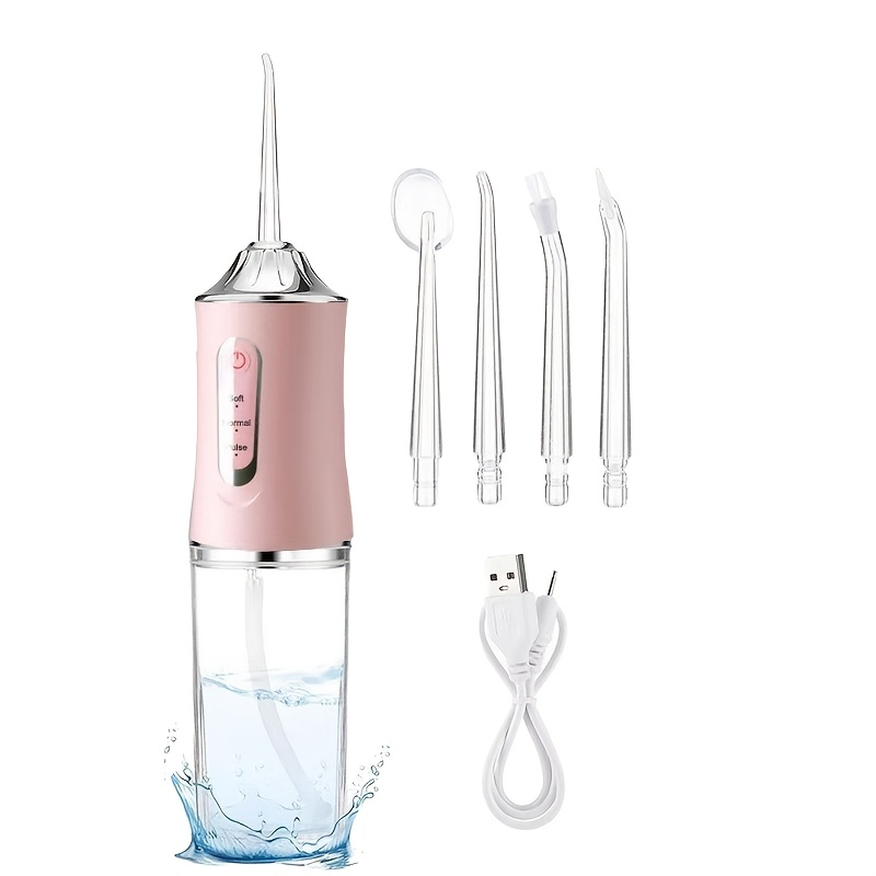 Portable Rechargeable Water Flosser with Ergonomic Handle, Multiple   for Oral Hygiene, USB Charging, and   for Home Use, Oral Hygiene Tool, Sleek Device, Modern Gadget,   Material