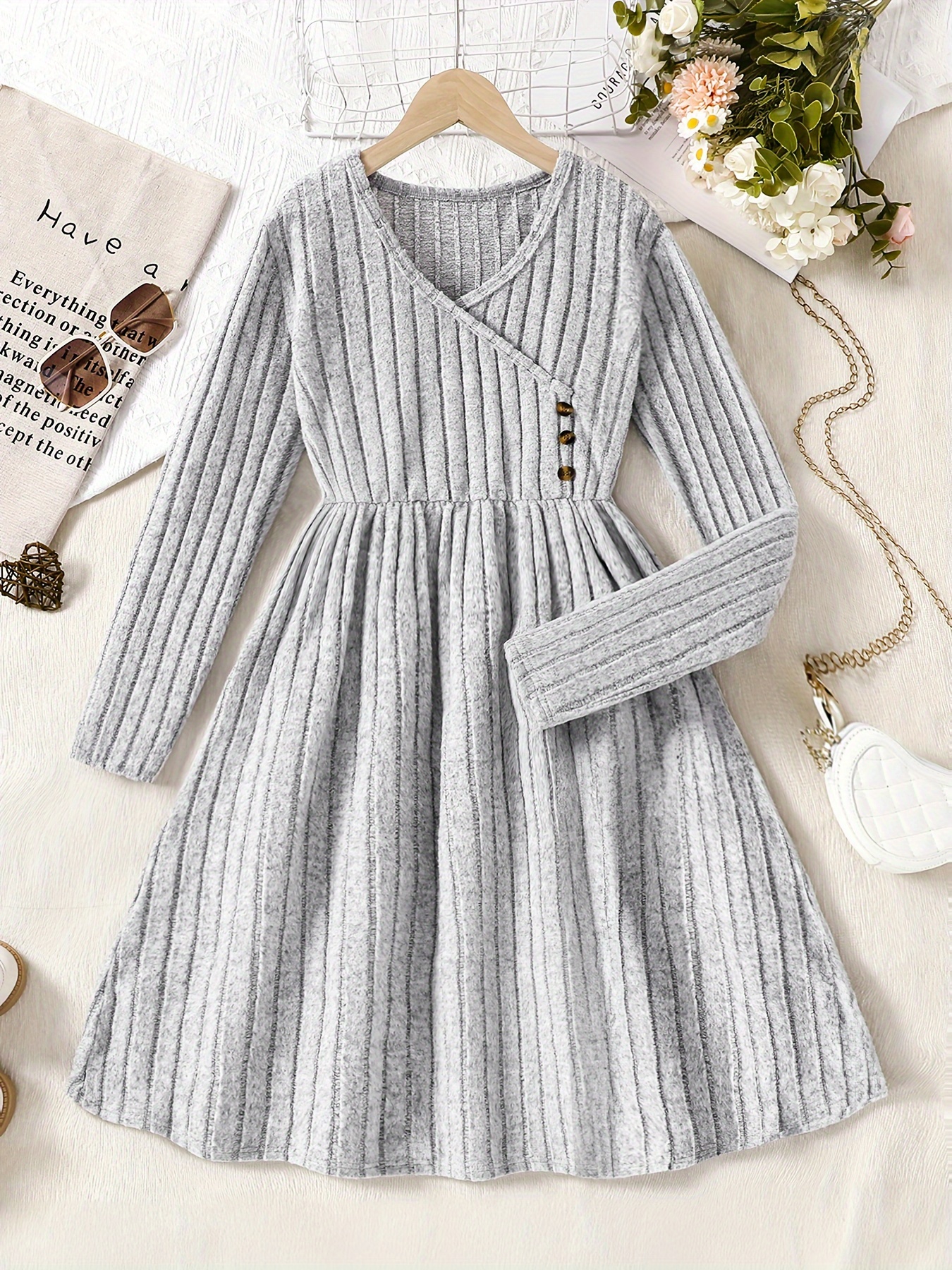 teenagers spring autumn clothes girls big kids dress casual Temu