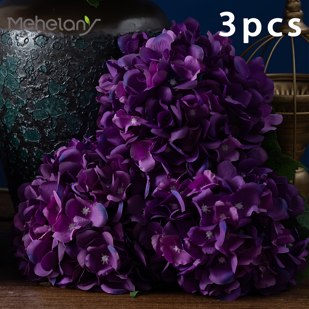 3pcs Real Touch Hydrangea Artificial Flowers, Faux Flowers For Home Floral Arrangements Wedding Bouquets Kitchen Table Centerpiece Decorations