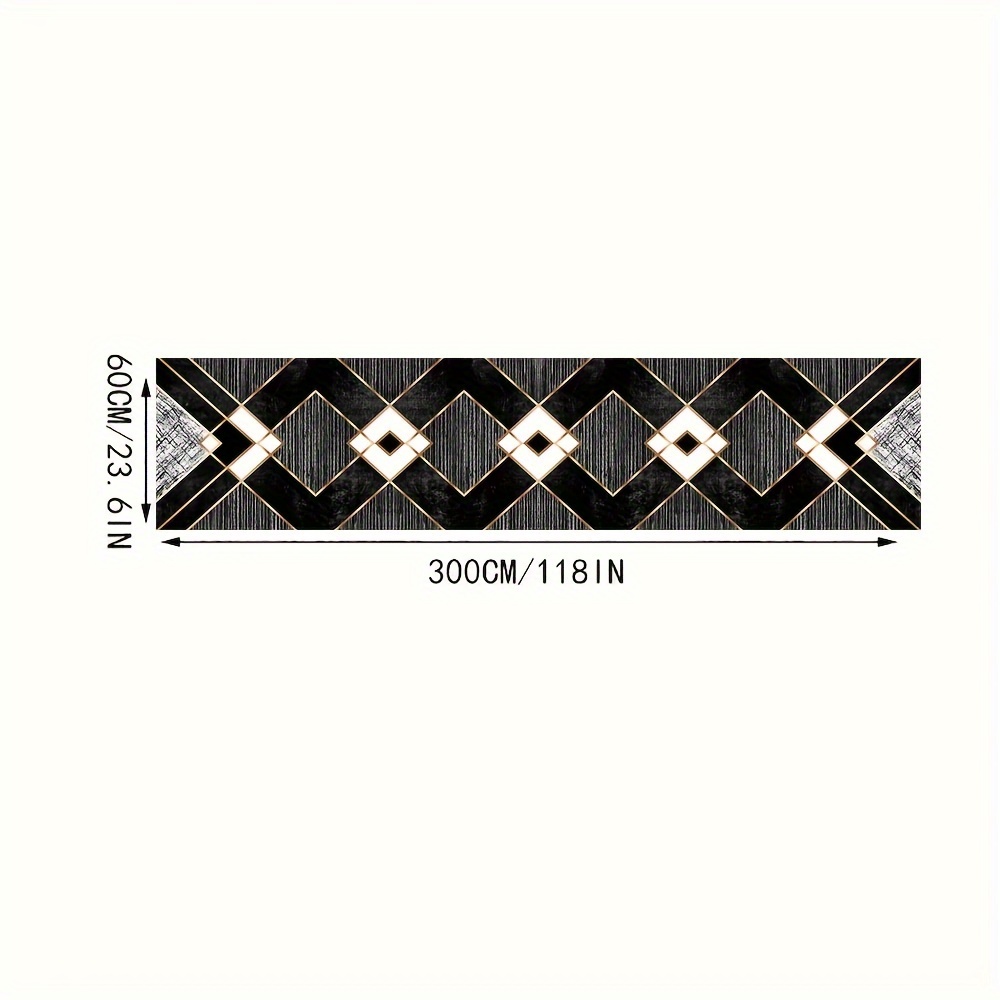 Image of 1pc Of European , Soft Decorative Rug, Mat, Long Carpet For Villa Corridors, Machine Washable Balcony Rug, Decoration For Teen Rooms, Vanity Mat, Living Room, Bedroom Bed, Runner Carpet