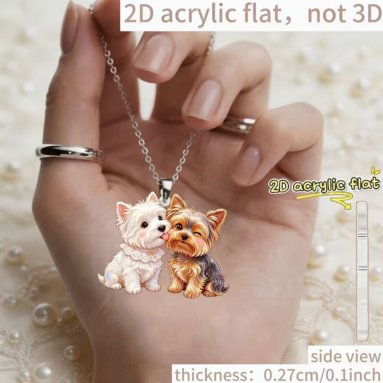 Women's Puppy Acrylic Necklace, Fashion Pendant