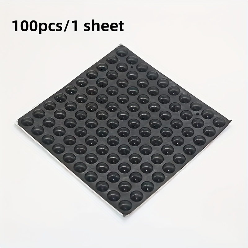 TEMU 100pcs Of Black Silicone Furniture Pads That Are Self-adhesive And Designed To Prevent . Bumpers Feature A Spherical Shock-absorbing Design And