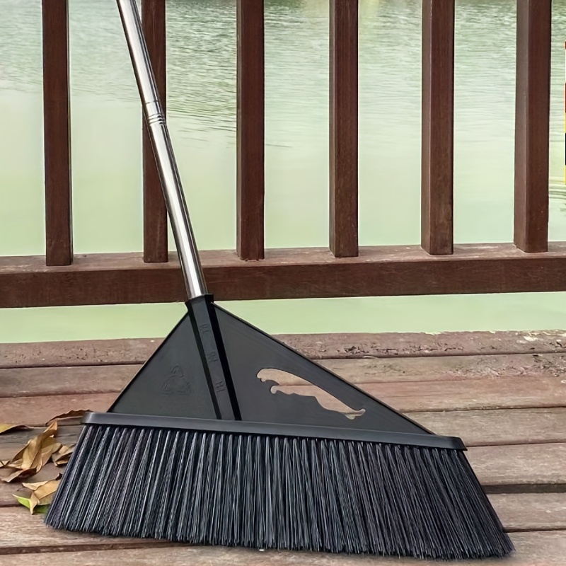TEMU Heavy Duty Broom, Outdoor Broom With 130cm/51" Long Handle&thicken Stiff Bristle, Street Broom For Sweeping Weeds, Leaves Household Broom