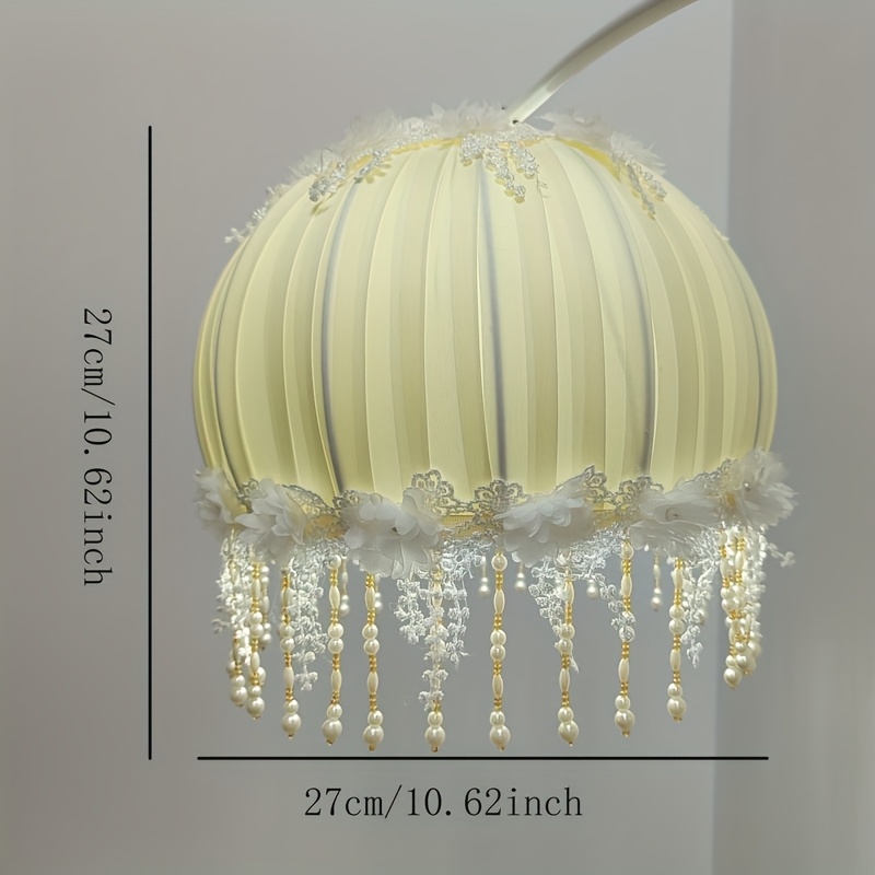 elegant cream and golden   chandelier shade with handcrafted rosette pendants modern   for   hanging lamp settings   accessory     details 4