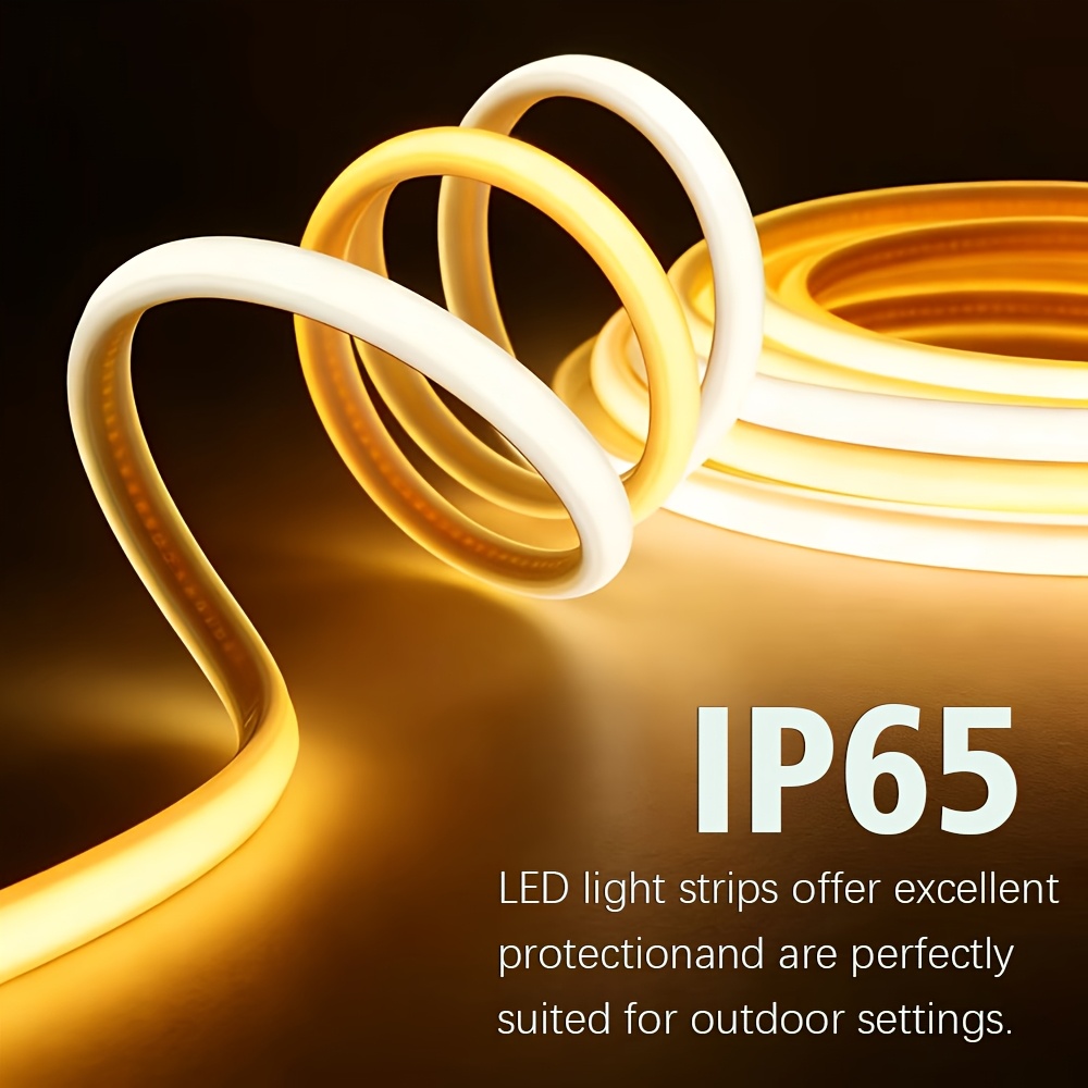220v cob led strip light flexible high brightness   10w   resistant ip65 with power cord cold white 6500k warm white 3000k snap mount for outdoor garden   patio house decorative lighting