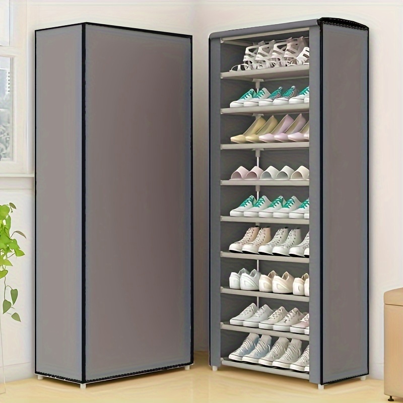 

10-tier Dustproof Shoe Organizer With 9 Compartments - Durable Non-woven Fabric & Steel Frame, Perfect For Home Storage Shoe Storage Organizer Shoe Storage Bag