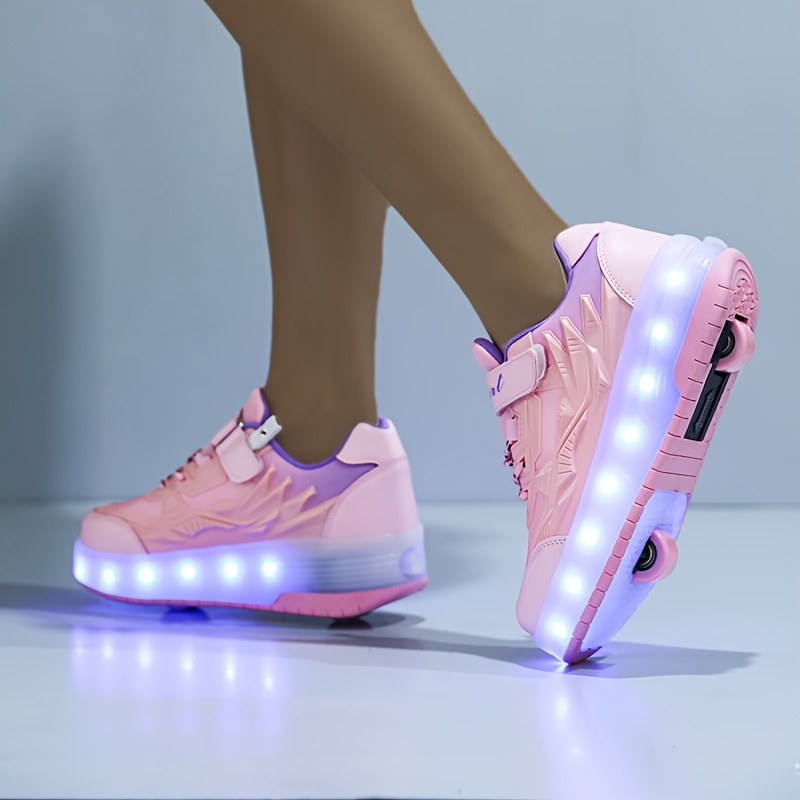 Fashion LED Light Up Roller Skate Shoes Wheels Sneakers for Boys