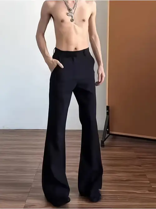 flare dress pants men Off White Bell Bottom Flared Pant Wide Leg Casual Formal Wear part neon sign Mens White Wide Leg Flare