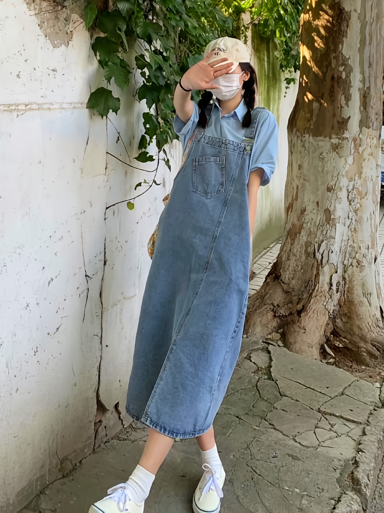 plus size women's adjustable strap denim jumpsuit loose fit Temu