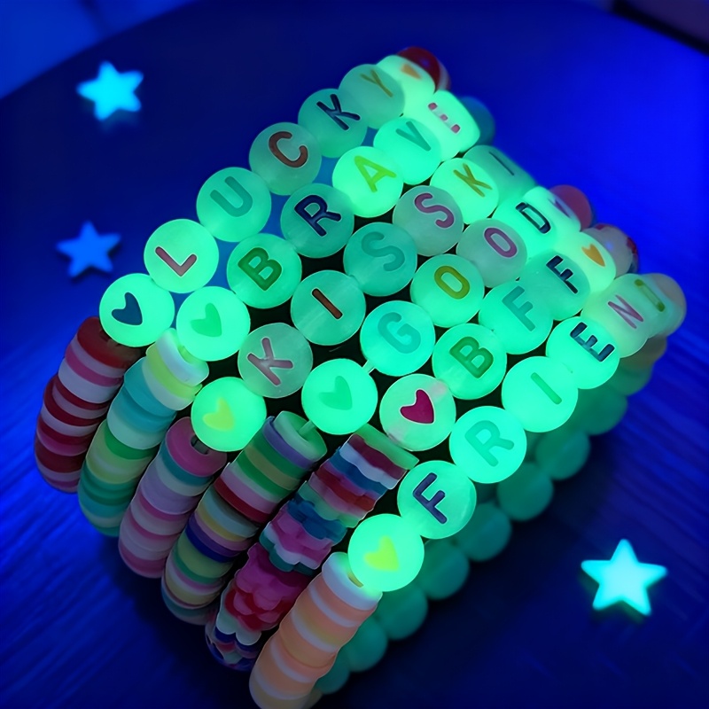 Customizable Luminous Round Bead Hand Chain Bracelet Set