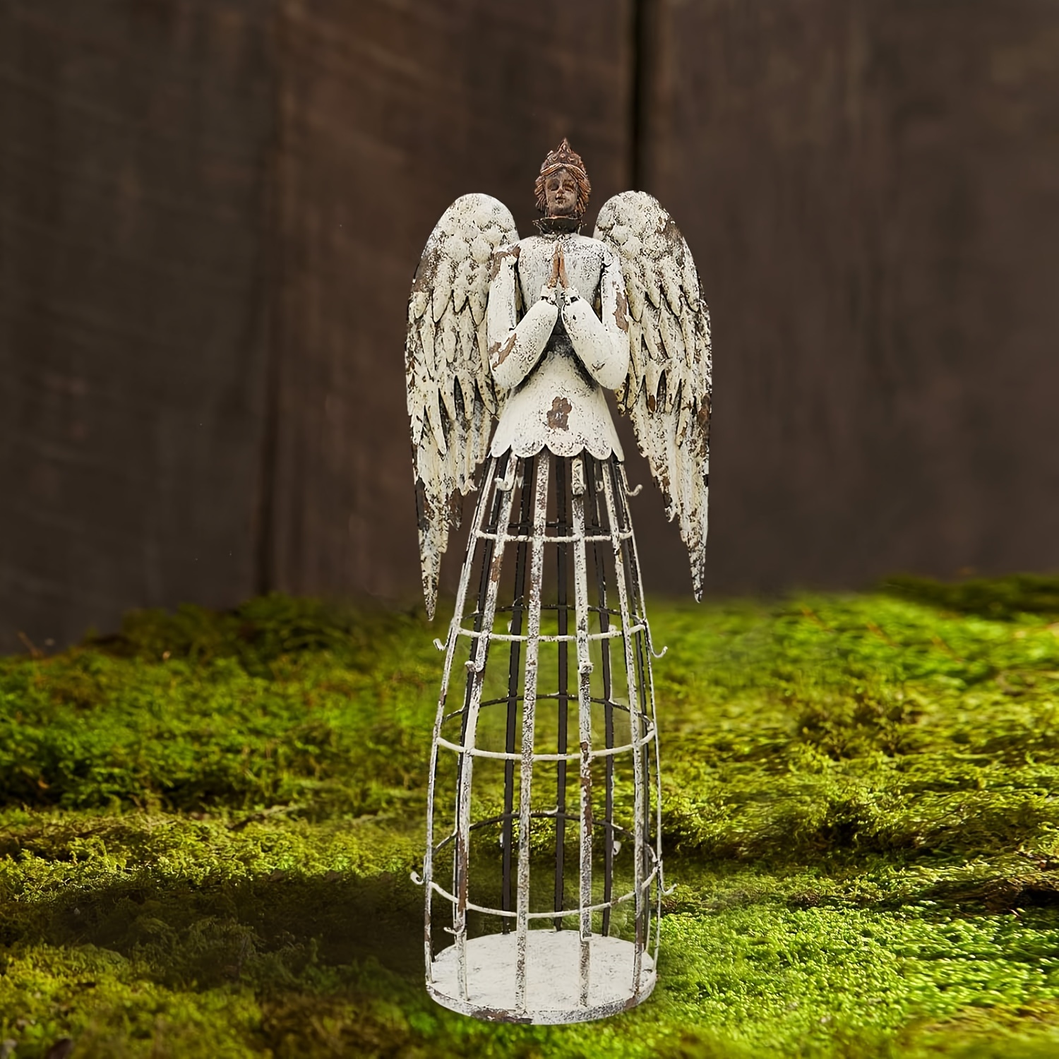 Backyard decor Angel statue with wings Outdoor decor angel praying decor Garden sale ornament grave Vintage decoration