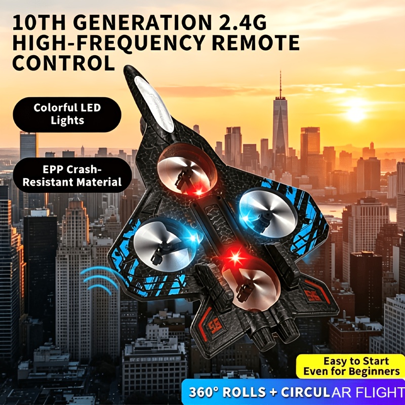 airplane and jet with   hold function   with 2 rechargeable batteries wireless remote control toy suitable for beginners indoor and outdoor toy gift     durable structure foam material holiday gift indoor flying
