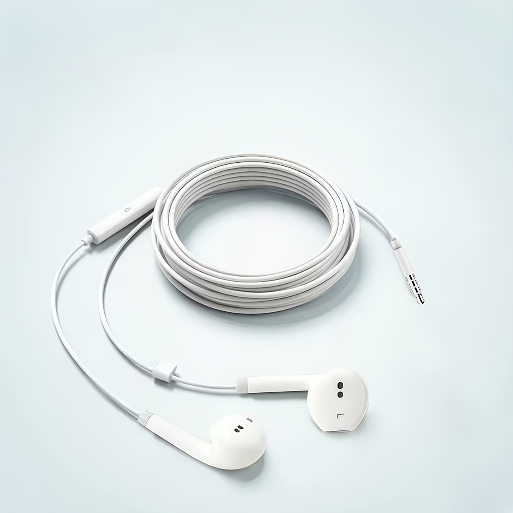 TEMU 3.5mm Wired Earphones With Microphone, In-ear Headphones With , High-fidelity Headphones Compatible With Ipad, Laptop, Mp3 Player, Smartphone,