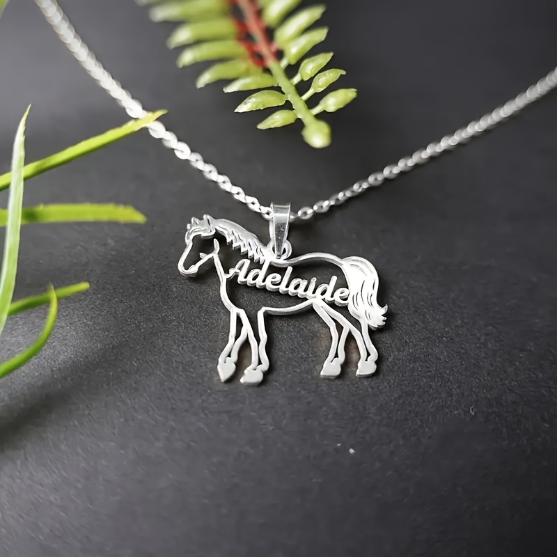 TEMU Personalized Custom Stainless Steel Name Necklace, Exquisite Name Necklace, Plated With, Customizable English Names, Personalized Decoration,