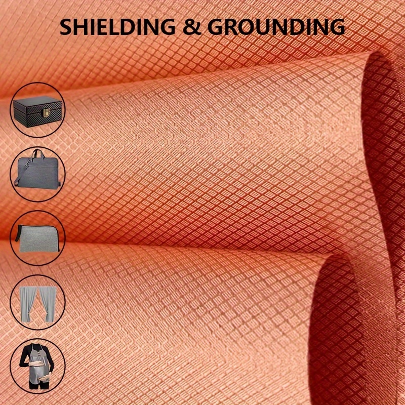 

1pc Copper Faraday Fabric, Pre-cut High-shielding Conductive Material, 0.09mm Thickness, Emf & Rf Protection, Grounding, Thin & Flexible For Diy Pouches, Sheets, Phone & Router Covers