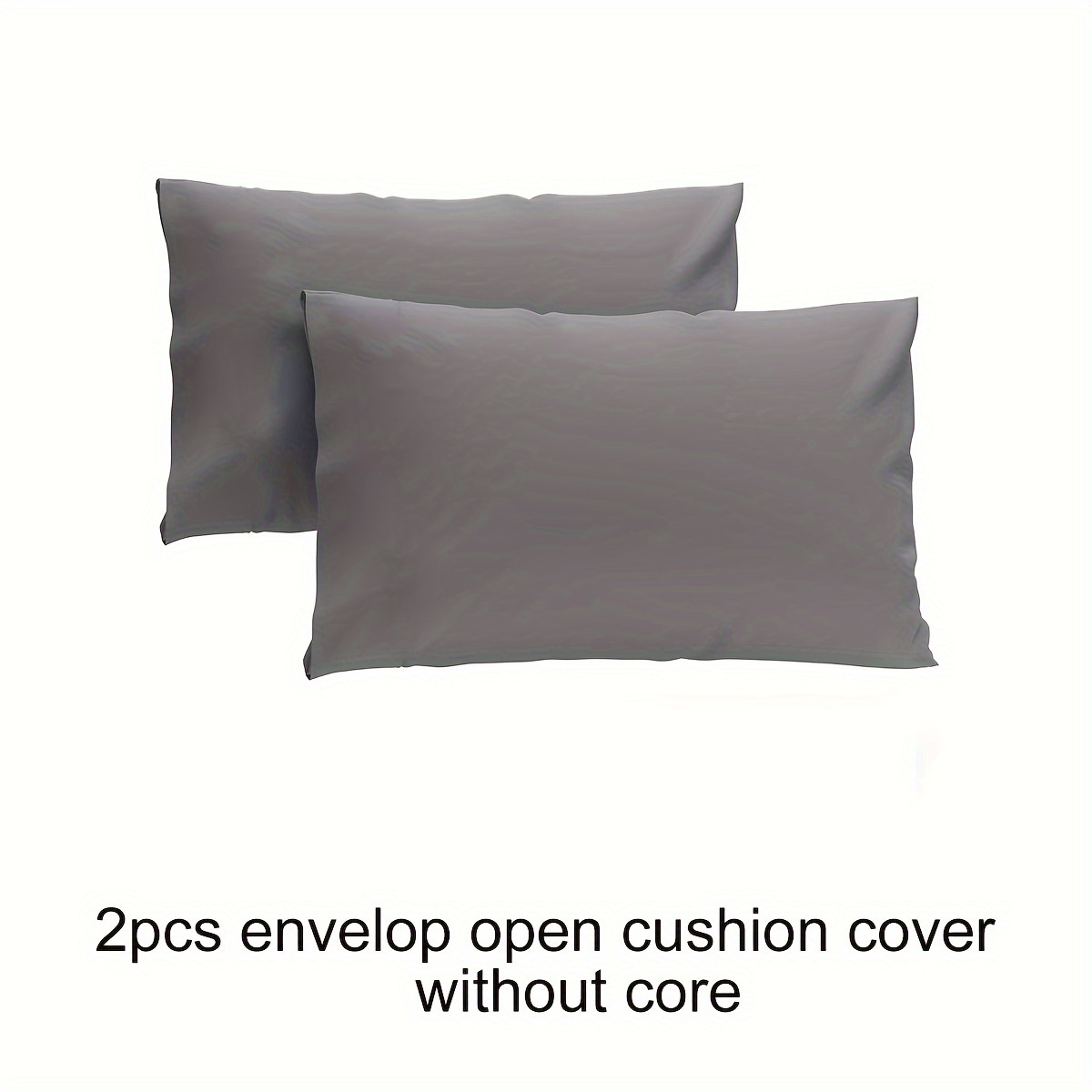 2-pack Of Cheap Soft Microfiber Fabric Solid Color Decorative Throw Pillowcases, Envelope Opening, 30 X 50cm, 45 X 45cm, 50 X 50cm