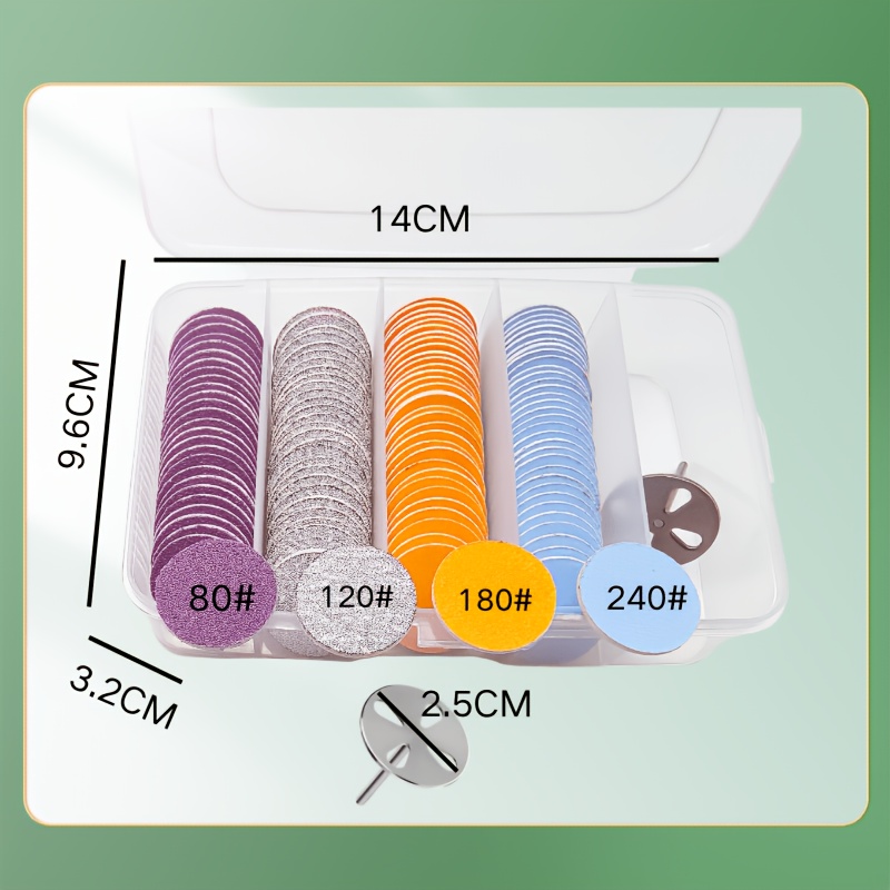 Electric Nail Drill Sandpaper Set - 120pcs Refill Sanding Bands With Metal Drill Bit, Includes #80 #120 #180 #240 For Feet And Nails, Remover, Dead Skin Buffer, Pedicure Kit With Storage Box