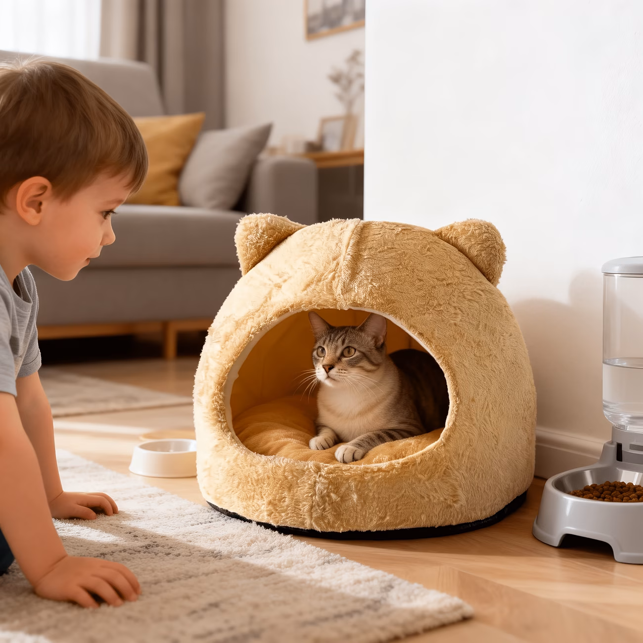 adorable owl shaped cat bed suitable for cats small dogs non slip base soft comfortable pet house with stylish indoor bed for kittens and puppies no cozy hideout for decor Product details 8