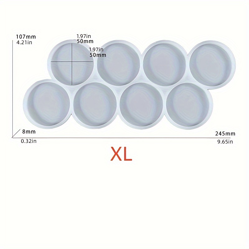 E-shop Epoxidharzform 8- Multi-Größe Runde Anhänger Silikonform Beutel Anhänger Schlüsselanhänger