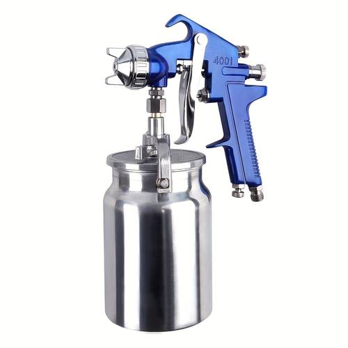 1 set hvlp spray gun professional 4001 spray gun 1 8mm nozzle with 1000cc aluminum pot professional siphon feed spray gun for paint included cleaning kit for cars fences walls furniture panels
