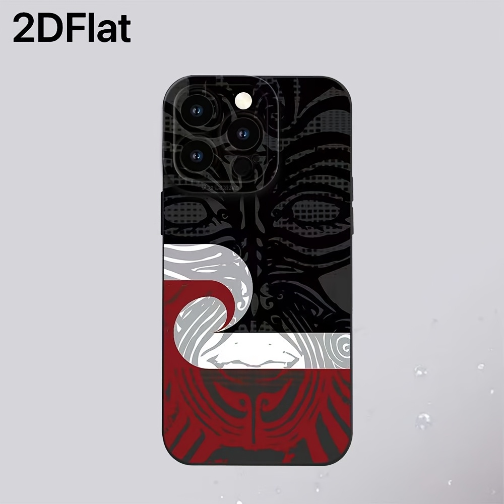 TEMU Phone Case - 2d Flat Fashion Cool Wavy Printed Pattern Anti-drop Frosted Phone Case New Arrival For Iphone 17 16 15 14 13 12 11 X 8 7 (suitable