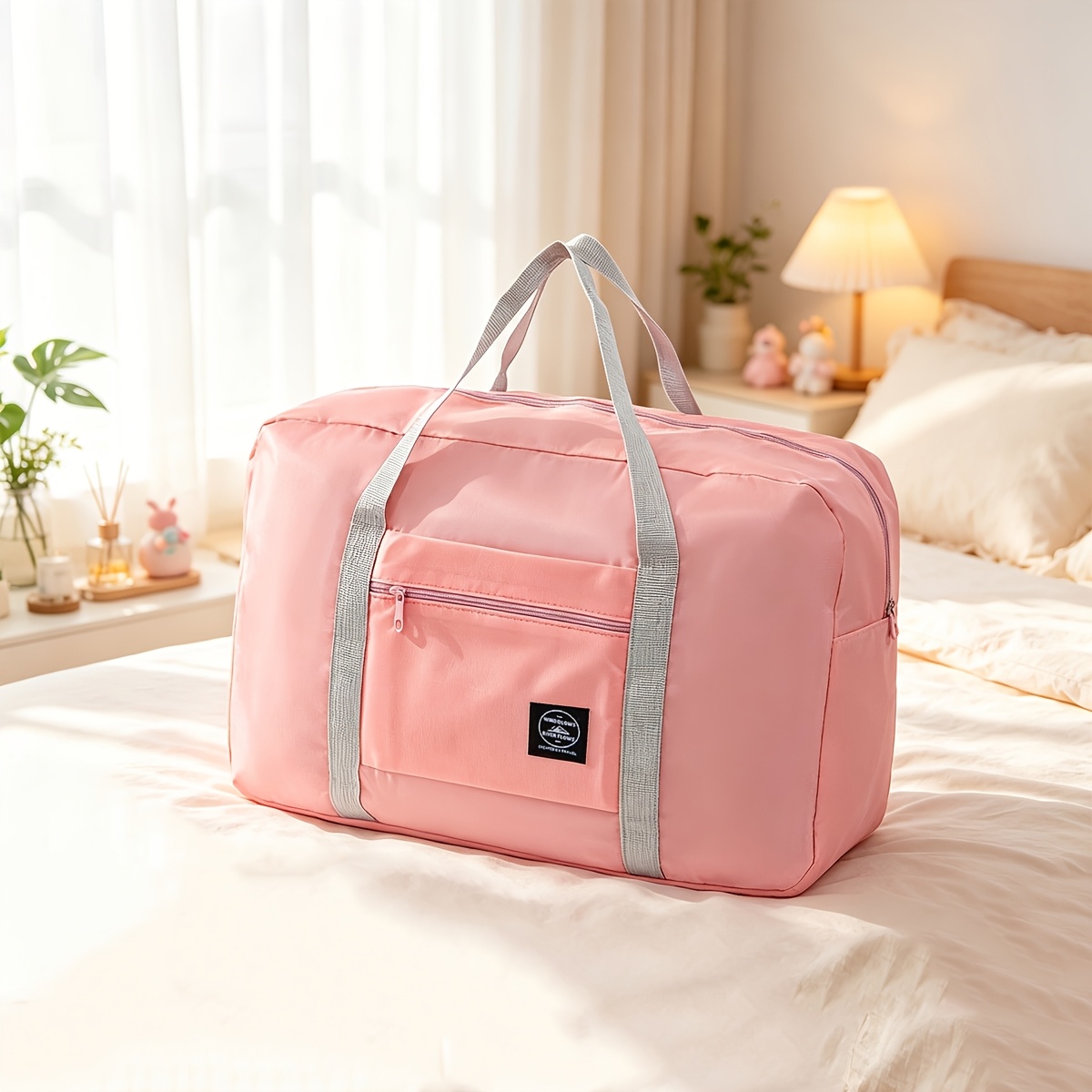 TEMU [travel Bag, Luggage Bag] 1pc Small Size 5.1in X 11.4in X 17.3in Lightweight Foldable Travel Bag, Portable Multifunctional Luggage Bag - Easily
