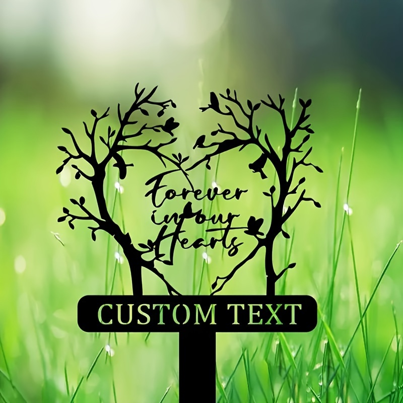 

A Unique Tombstone Plaque With A Retro Metal Tree , A Door-mounted Cemetery Sign, A Multi-functional Metal Garden Plaque, And A Garden Memorial Decoration With Custom Text Options - No Power Required