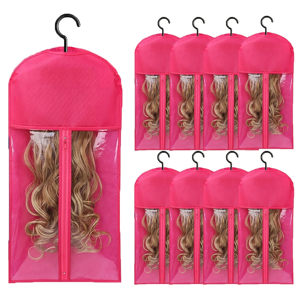 

Two-pack Rose Pink Wig Storage Bags, Travel Wig Storage Dust Cover, Wig Organizing Hanging Bag For Storage, Portable Wig Protection Bag, Special For Storage And Organization