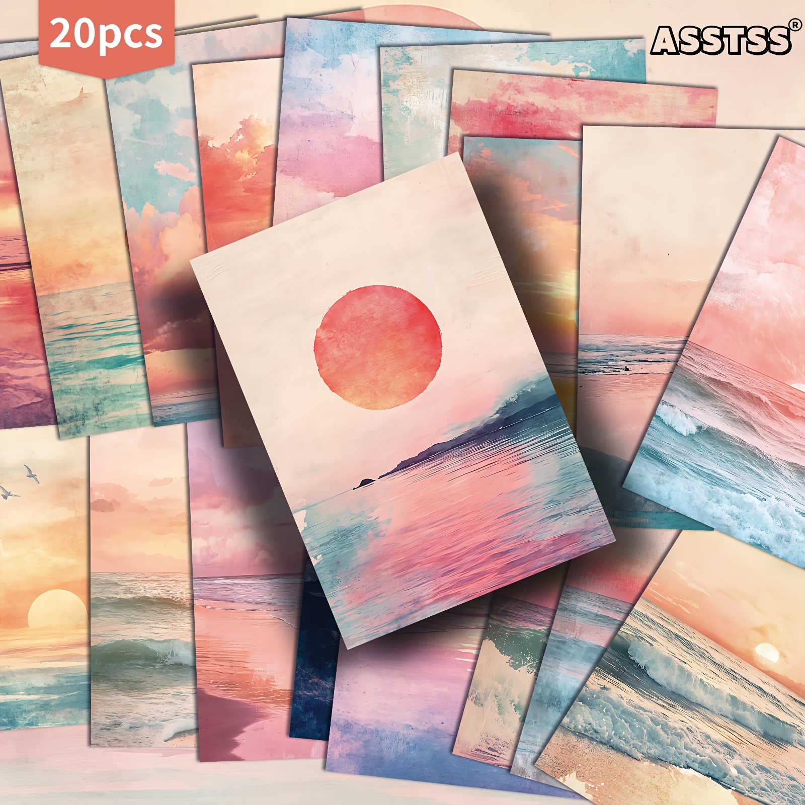 TEMU Lot de 20 cartes postales assorties vintage d'été - 4x6 pouces, fournitures rétro pour journal de récupération, illustrations classiques, cartes
