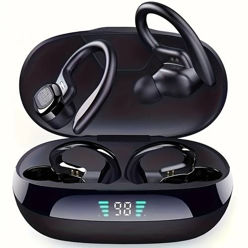 2026 new wireless earbuds sport 2026 new headphones ultra long playtime with led display powerful over ear earphones with earhooks for gym running workout