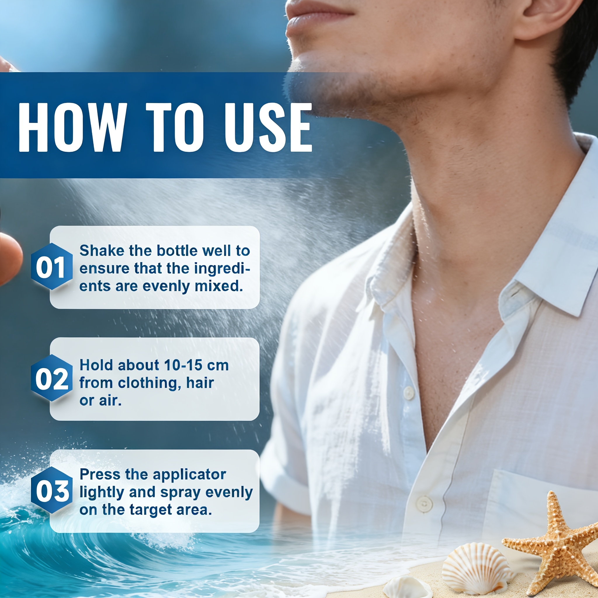Cool Cool Ocean And Citrus Men Refreshing Spray, Men Deodorant Spray, Underarm Care, Sea Salt Freshness, Unpleasant Odor, Lasts for 48 Hours, Essential for Dates, Displays Personal Charm, Festival Gift, Travel Portable