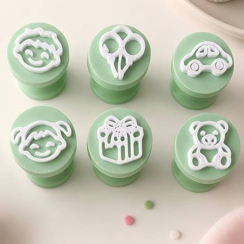 6pcs set of childhood holiday gift series pottery stamps suitable for all types of clay and pottery with clear and three dimensional textures ideal for making small accessories such as earrings keychains and pendants