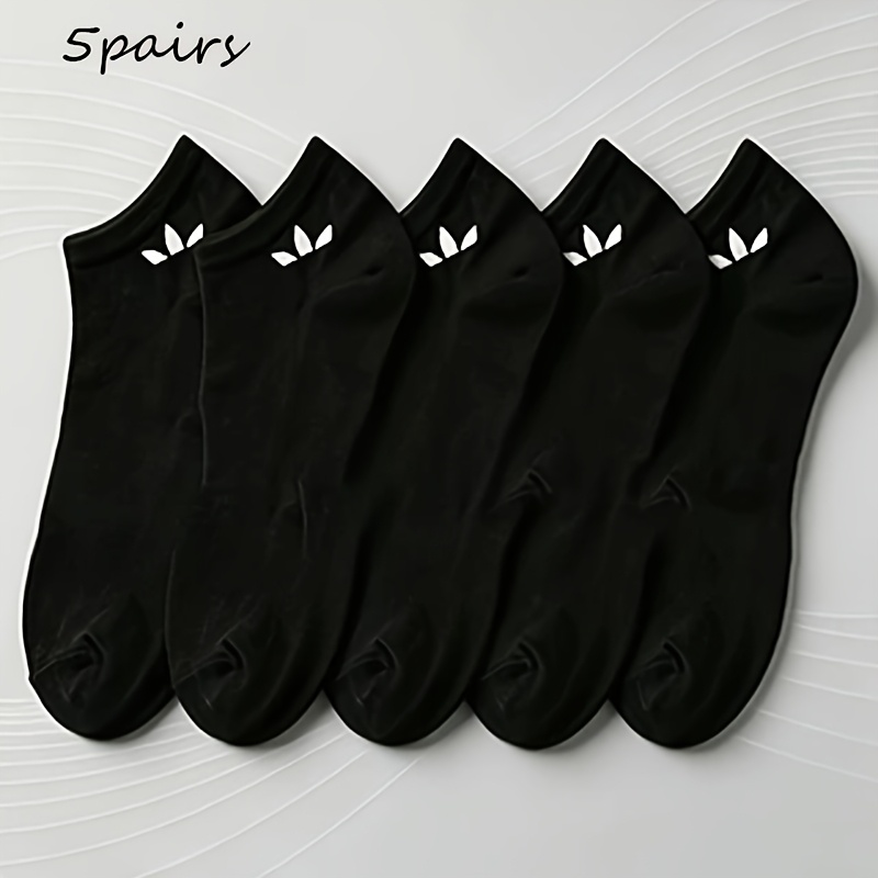 TEMU 5/10/15-pair Women's Black, Gray, And White Three-point Boat Socks, Simple And Versatile , For Daily Commuting And Casual Wear, Multiple Pairs