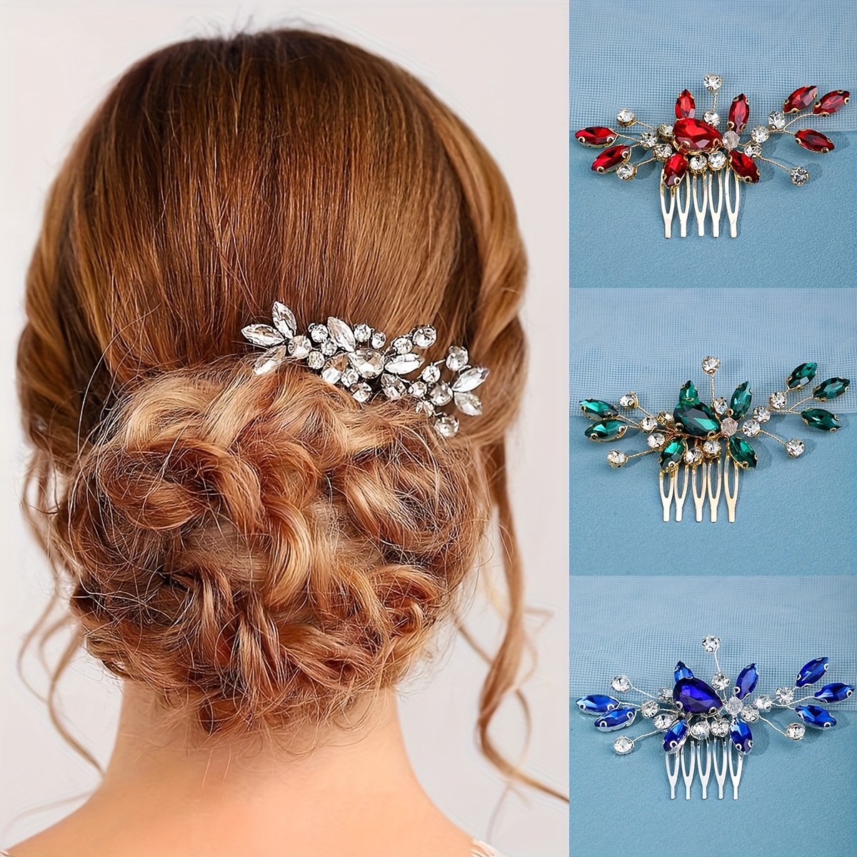 

Handmade Bridal Hair Comb, Updo Hair Accessory For Wedding Decoration