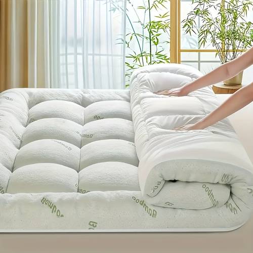 extra thick mattress topper cooling bamboo 1500gsm queen mattress protector breathable soft mattress pad quickly stretches up 8 21 deep pocket overfilled down alternative filling