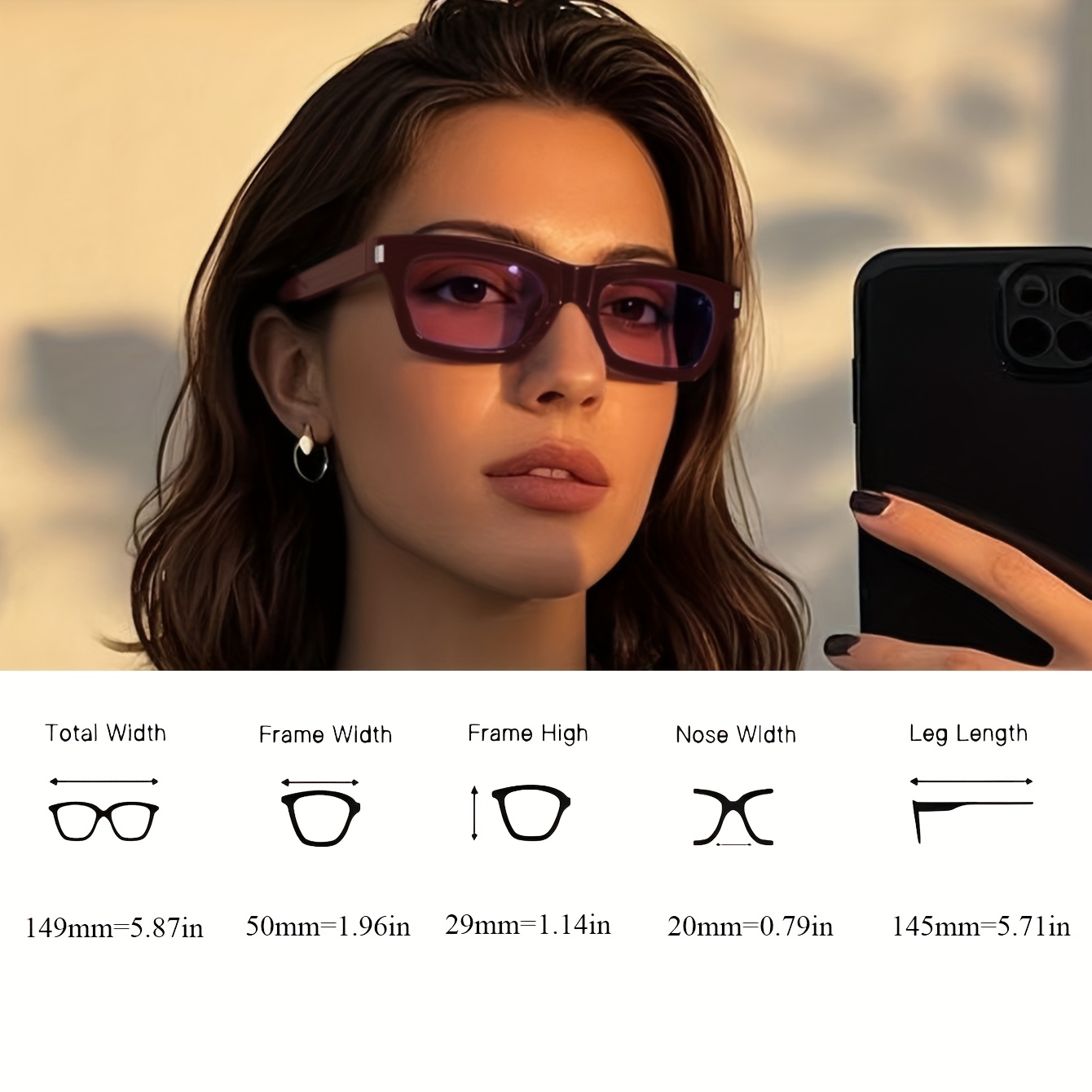 A Pair of Stylish Rectangular Glasses with a Small Frame, Featuring a Vintage, Multifunctional, Ultra-Lightweight, Comfortable, Versatile, Cat-Eye Design for Women, Suitable for Daily Wear, Street Photography, Summer Additions, Women'S Additions