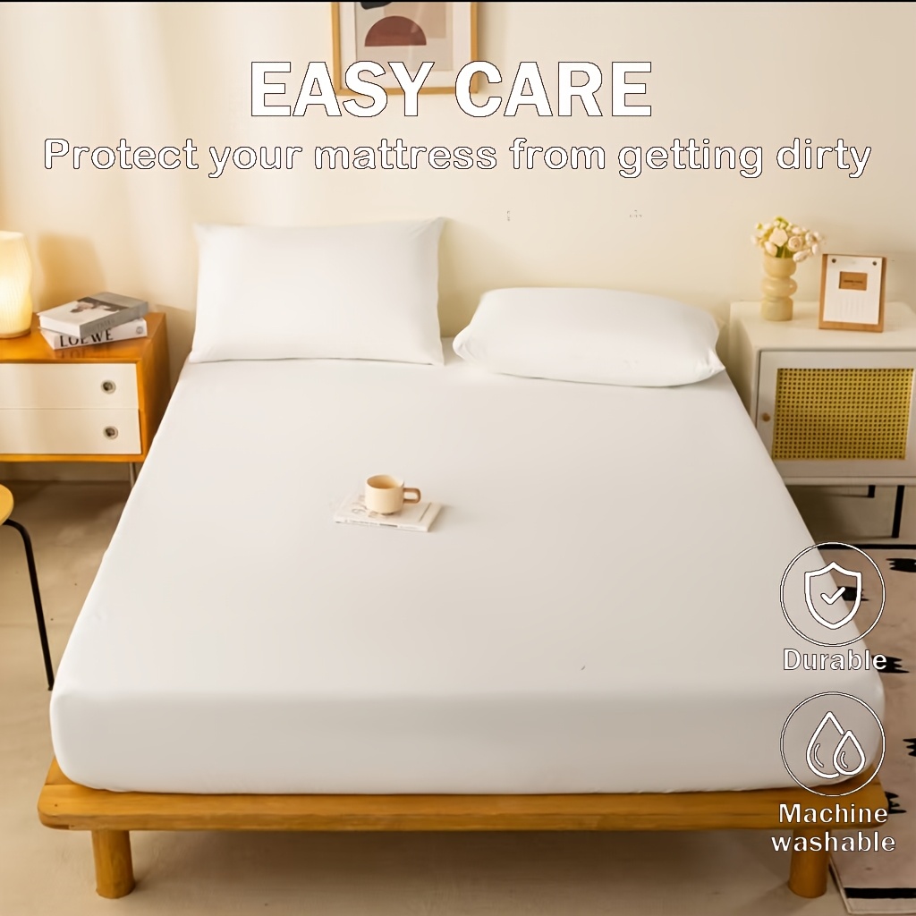 1 waterproof mattress protector ultra soft breathable durable mattress cover suitable for single to double beds microfiber material light   gray white navy mattress cover 1 excludes pillowcase and pillow core waterproof bedding