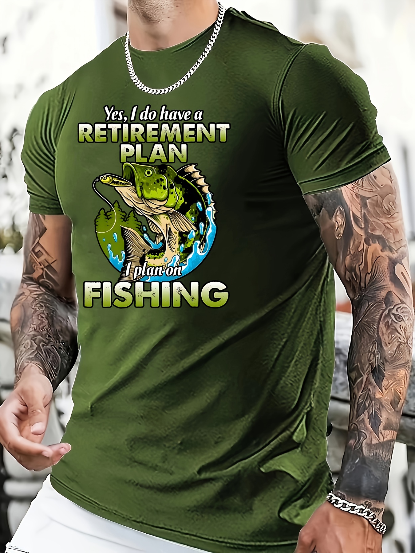 Plan Fishing Print Men's Short Sleeve T shirts Comfy Casual - Temu Portugal