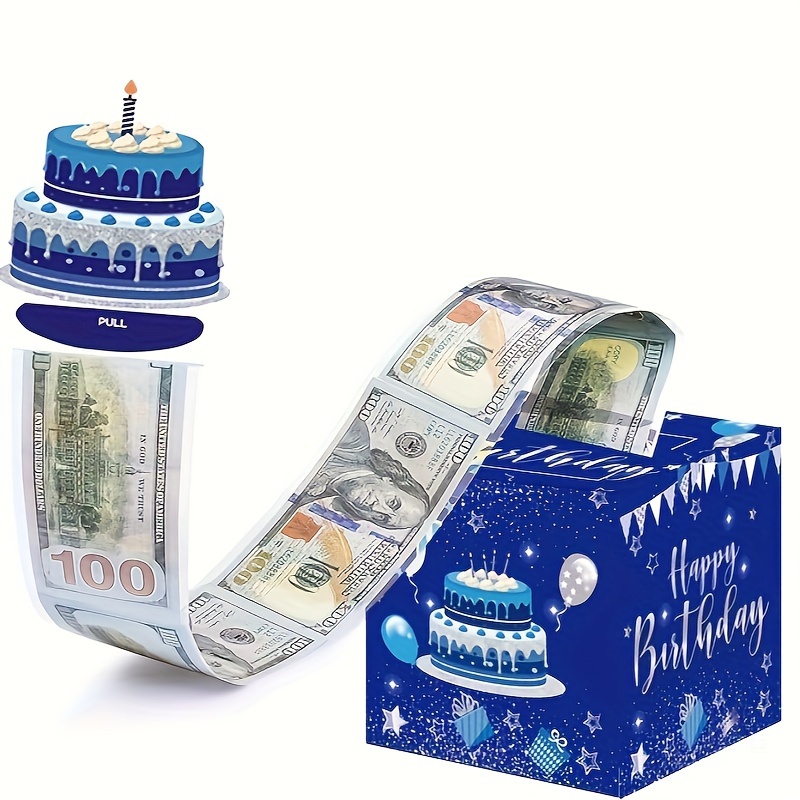 生日主题现金箱快乐生日贺卡和50个透明袋惊喜现金箱现金箱现金适合庆祝生日活动万圣节感恩节圣诞节
