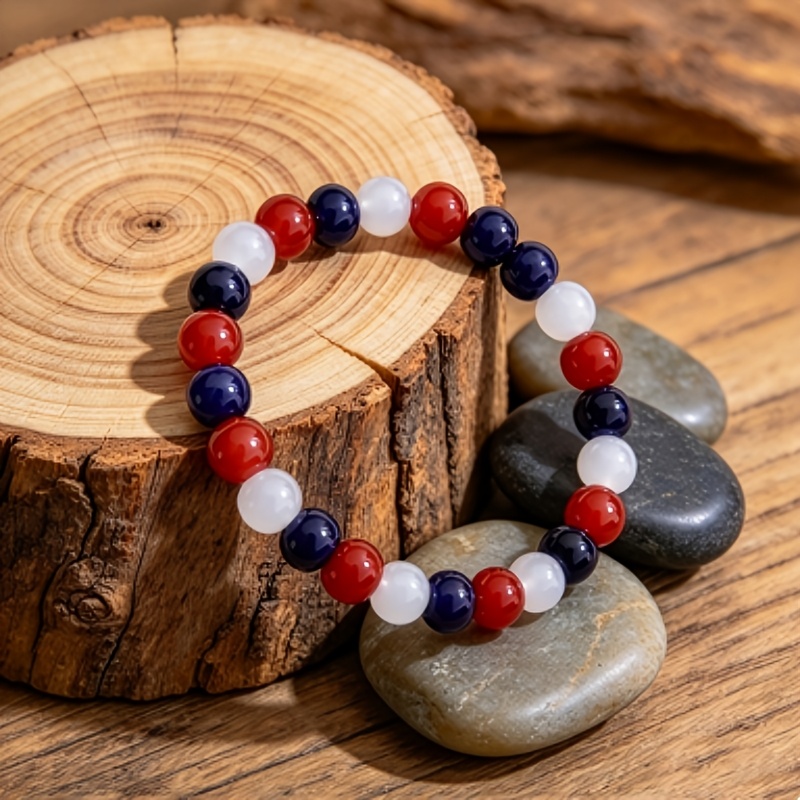 Trendy Three-Color Bead Bracelet, Unisex Accessory