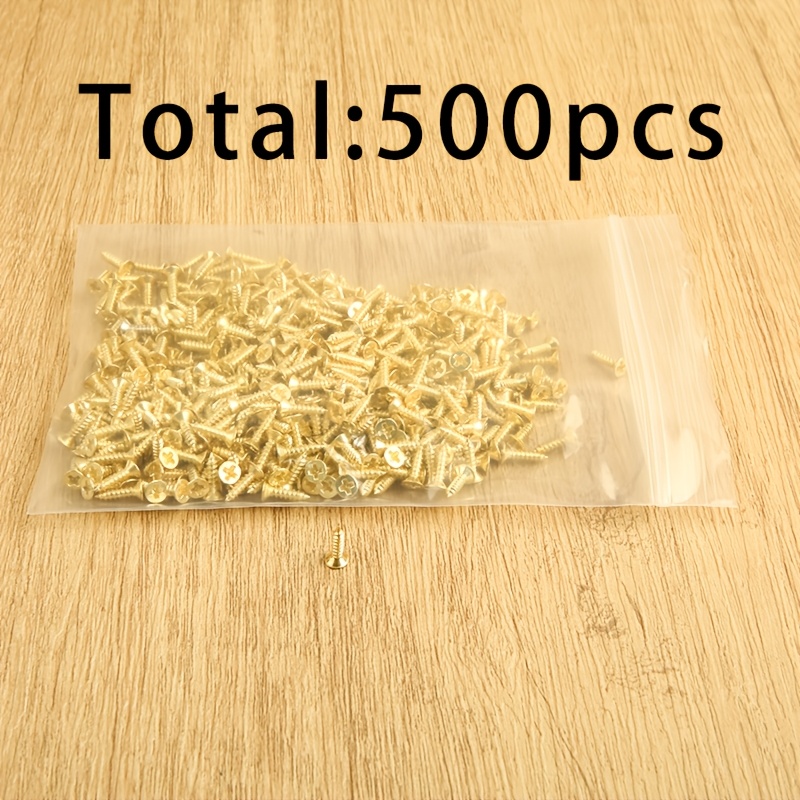 TEMU 500pcs 2×8 Screws, M2 Countersunk Self-tapping Screws, Small Jewelry Box Mini Handles Matching Solid Wood Installation Short Screws, Miniature