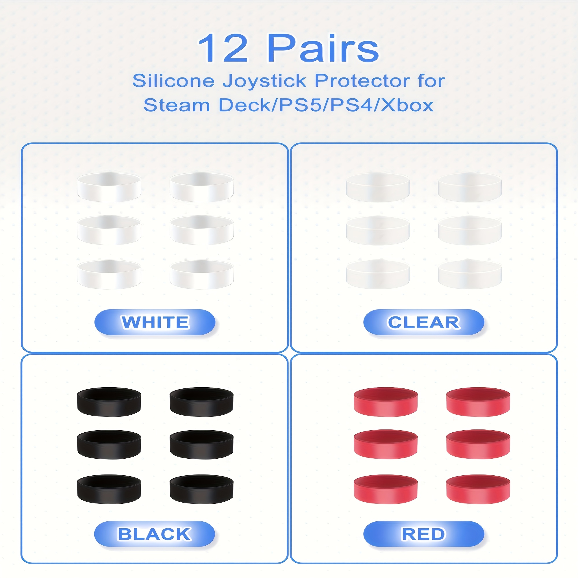 TEMU Convient pour //Ps5/Switch 2 Manettes de jeu, Couverture de protection en silicone anti-usure pour de télécommande, Ajouts d'anneaux de