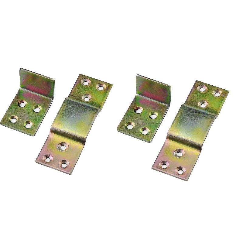 1set (4pcs) Heavy-duty Metal Bed Frame, Thickened Bed Hinge, Bed Insert Accessories, Furniture Connectors, Bed Support Hardware Kit, Solid Wood Frame Support, Detachable Cover