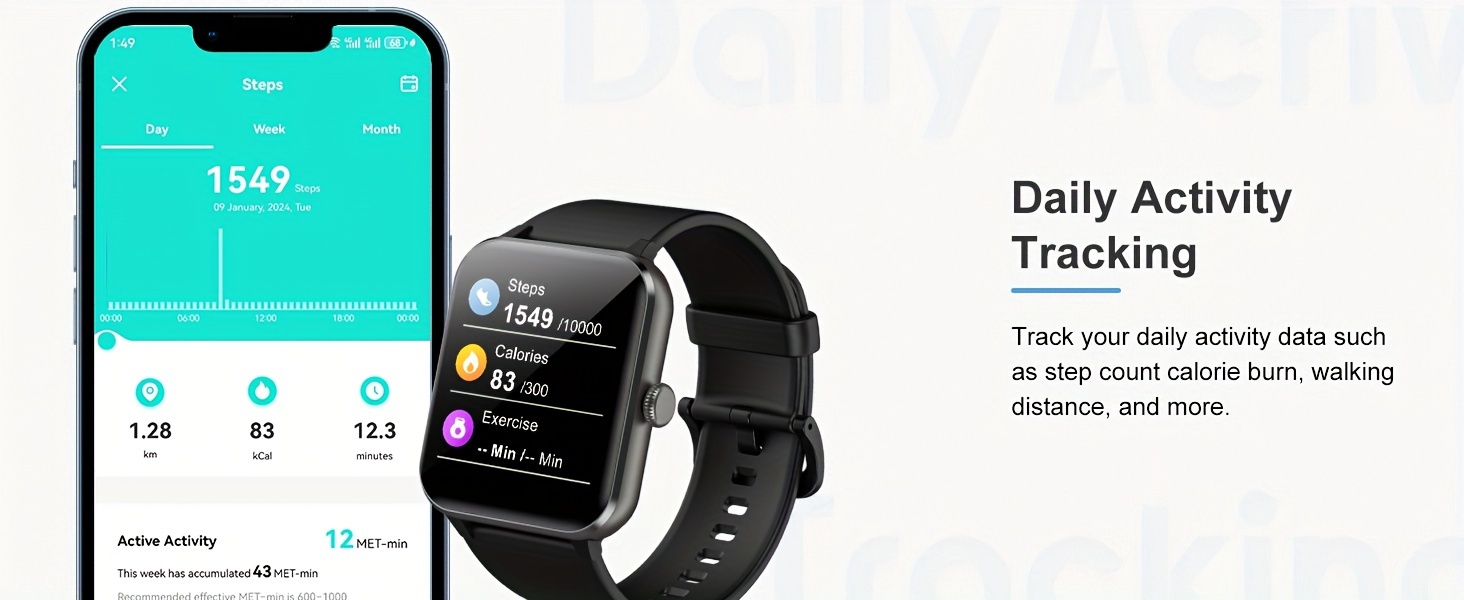 Smartwatch Compatible with Android and iPhone