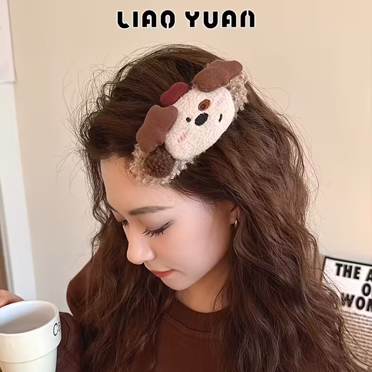 korean version of the versatile cute plush panda rabbit large bb clip for women 2024 new high end sweet versatile headband with duckbill clip Product details 10
