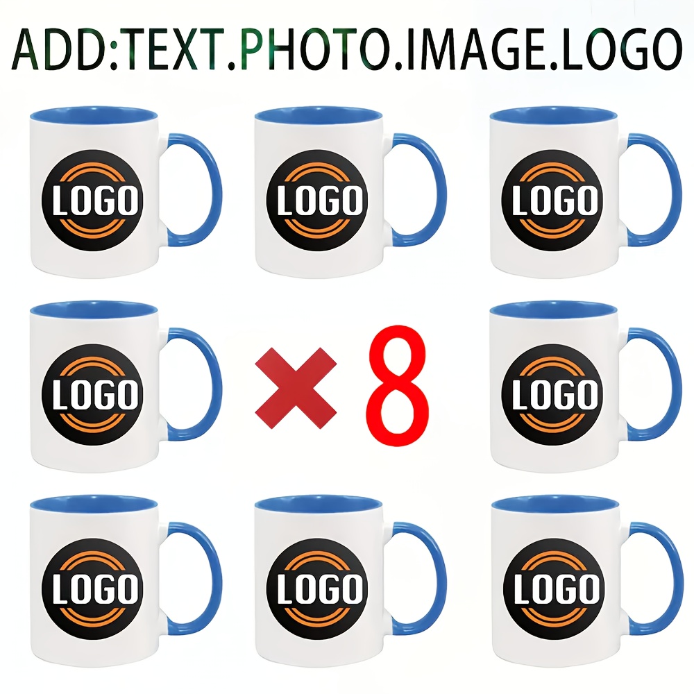 8pcs set of double sided printed   customizable with photos text   large capacity mugs professional printing of high quality multiple color options suitable for souvenirs company team building   halloween gifts