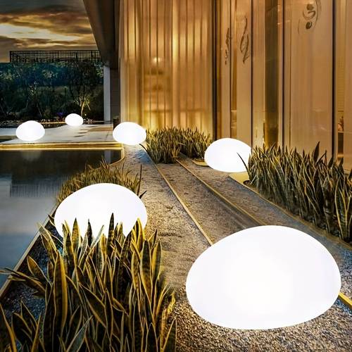 solar powered imitation stone lamp suitable for indoor and outdoor use with automatic switch and no wiring required spherical led ambient light decorative lighting for courtyards and tables