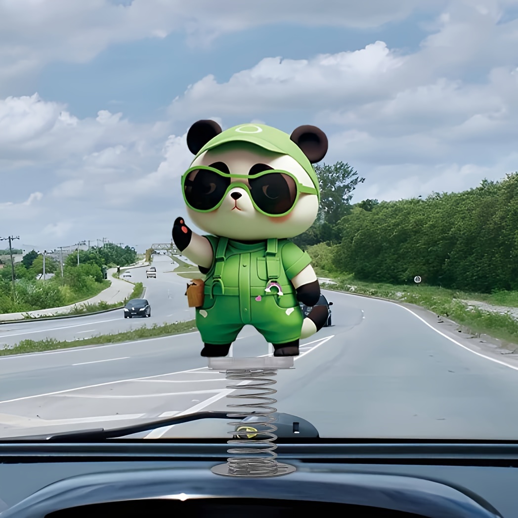 1pc Niedliches Styling Panda Design Solar Swing Auto Ornament