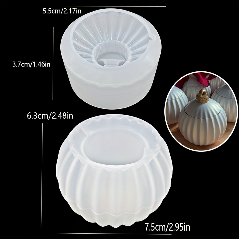 E-shop Weihnachtsstreifen Runde Aufbewahrungsdose Gießform Harz Silikonform Aufbewahrungsbox Silikonform Epoxidharzform Kerzenbecher Silikonform Becher